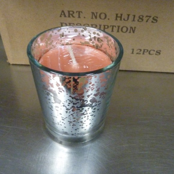 SALE 12 Silver Mercury Glass Votive Tealight Candle Holders, NEW in box - Picture 3 of 6